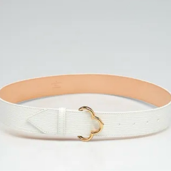 LOUIS VUITTON White Epi Leather Belt Size 85/34 - Picture 2 of 9